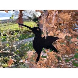 Poppyforge Hanging Hummingbird Garden Art (Pack of 3) - W22 x H15 cm - Black - thumbnail 4