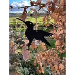 Poppyforge Hanging Hummingbird Garden Art (Pack of 3) - W22 x H15 cm - Black