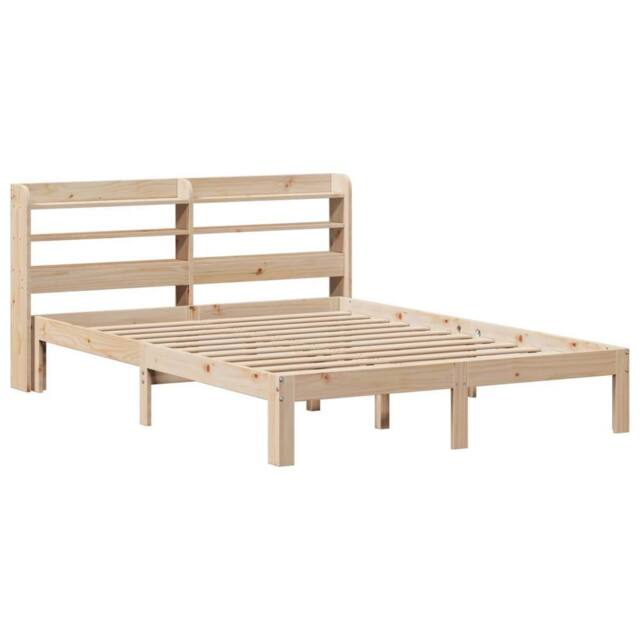 Berkfield Home Beautiful Bed Frame with Headboard without Mattress 160x200 cm in Light Brown - image 1