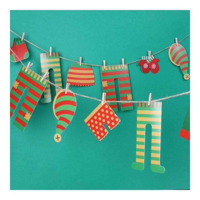 ILFD Group Ltd Christmas Elf Washing Line - Size: 12 Pack - image 1