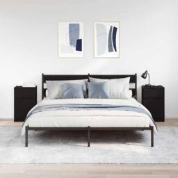 Berkfield Home Bedside Cabinets 2 pcs Black 39x35x65 cm Engineered Wood - Size: 39 x 35 x 65 cm - thumbnail 3