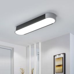 Garwarm 19 inchModern Linear Ceiling Light Acrylic LED Ceiling Lamp for Hallway Kitchen Dining Room Closet(39W/6500K/Black&Gray) in Black - thumbnail 1