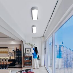 Garwarm 19 inchModern Linear Ceiling Light Acrylic LED Ceiling Lamp for Hallway Kitchen Dining Room Closet(39W/6500K/Black&Gray) in Black - thumbnail 5