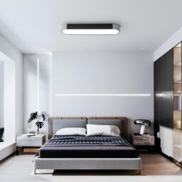 Garwarm 19 inchModern Linear Ceiling Light Acrylic LED Ceiling Lamp for Hallway Kitchen Dining Room Closet(39W/6500K/Black&Gray) in Black - thumbnail 6