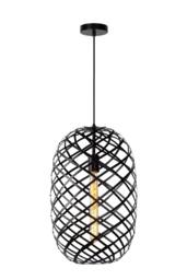 Lucide 'WOLFRAM' Dimmable Stylish Adjustable Indoor Pendant Light 1xE27 in Black - thumbnail 1