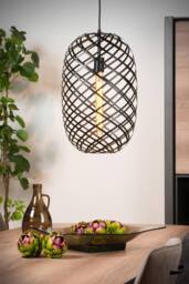 Lucide 'WOLFRAM' Dimmable Stylish Adjustable Indoor Pendant Light 1xE27 in Black - thumbnail 3