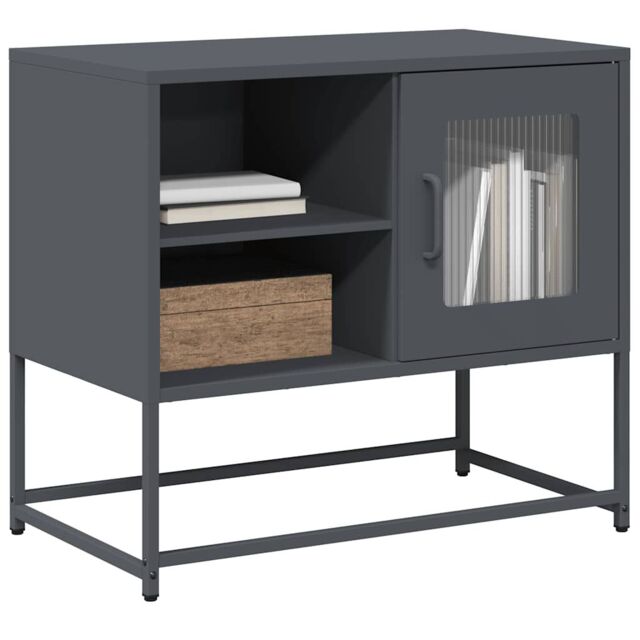 Berkfield Home TV Cabinet Anthracite 68x39x60.5 cm Steel in Black - image 1