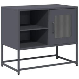 Berkfield Home TV Cabinet Anthracite 68x39x60.5 cm Steel in Black - thumbnail 2