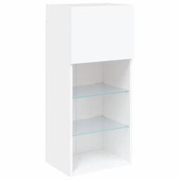 Berkfield Home TV Cabinets with LED Lights 2 pcs White 40.5x30x90 cm - thumbnail 7