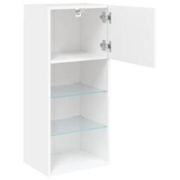 Berkfield Home TV Cabinets with LED Lights 2 pcs White 40.5x30x90 cm - thumbnail 8