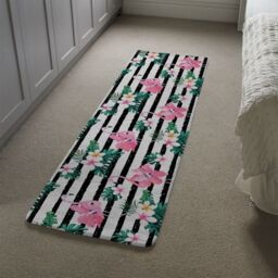 Benjamin Tate Design Floral Flamingos Runner Rug in Natural - Size: 67 cm x 230 cm - thumbnail 4