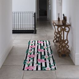 Benjamin Tate Design Floral Flamingos Runner Rug in Natural - Size: 67 cm x 230 cm - thumbnail 3