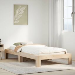 Berkfield Home Bed Frame without Mattress 100x200 cm Solid Wood Pine in Brown - thumbnail 1