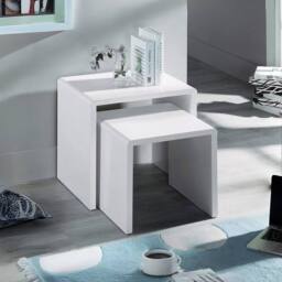 Cheshire Stratton Contemporary Nest Of 2 Tables in White - thumbnail 2