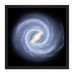 "Artery8 Wall Art Print Space NASA Milky Way Galaxy Map Stars Square Framed Picture 16X16 Inch in Black - Size: W16"" x H16""" - thumbnail 1