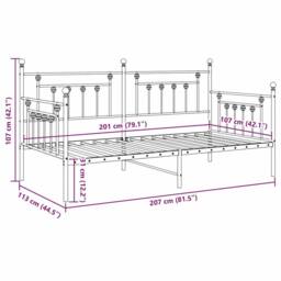 Berkfield Home Stunning Daybed Frame Black 107x203 cm Steel - thumbnail 9