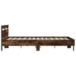 Berkfield Home Bed Frame without Mattress Smoked Oak 140x190 cm in Brown - thumbnail 6