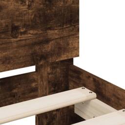 Berkfield Home Bed Frame without Mattress Smoked Oak 140x190 cm in Brown - thumbnail 8