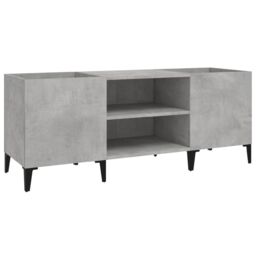 Berkfield Home Record Cabinet Concrete Grey 121x38x48 cm Engineered Wood - Size: 121 x 38 x 48 cm - thumbnail 2