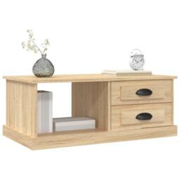Berkfield Home Decorative Coffee Table Sonoma Oak 90x50x35 cm Engineered Wood in Light Brown - Size: 90 x 50 x 35 cm - thumbnail 4