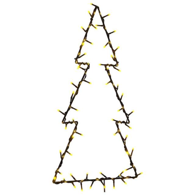 Berkfield Home Christmas Lights Christmas Tree Silhouette 80 LEDs Warm White in Black - image 1