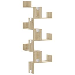 Berkfield Home Wall Corner Shelf Sonoma Oak 45x45x147 cm Engineered Wood in Brown - Size: 45 x 45 x 147 cm - thumbnail 6