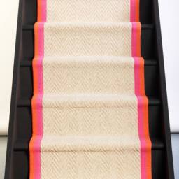 RainbowHome Herringbone Keswick Cream Fleck Sunset Trim Stair Runner - Size: 20 cm x 12 cm - thumbnail 1