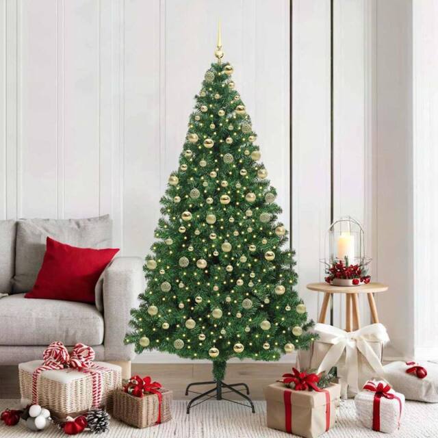 Berkfield Home Artificial Christmas Tree with 300 LEDs with Stand Green 180 cm - image 1