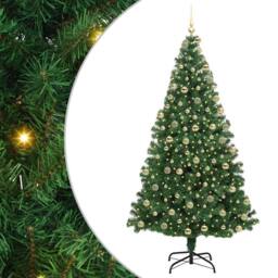 Berkfield Home Artificial Christmas Tree with 300 LEDs with Stand Green 180 cm - thumbnail 2