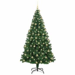 Berkfield Home Artificial Christmas Tree with 300 LEDs with Stand Green 180 cm - thumbnail 4