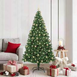 Berkfield Home Artificial Christmas Tree with 300 LEDs with Stand Green 180 cm - thumbnail 1