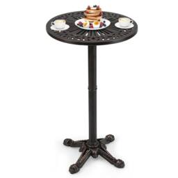 VOGREX Bronze 61cm Round Cast Aluminum Patio Bar Table