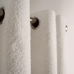 OHS Pair Of Boucle Curtains Eyelet Blackout in Cream - Size: 167 cm width x 137 cm drop - thumbnail 3