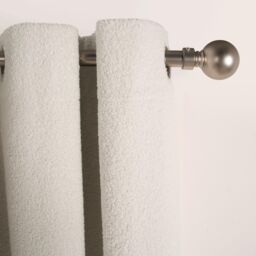 OHS Pair Of Boucle Curtains Eyelet Blackout in Cream - Size: 167 cm width x 137 cm drop - thumbnail 4