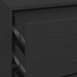 Berkfield Home Chest of Drawers Black 80x35x101.5 cm Steel - thumbnail 8