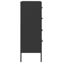 Berkfield Home Chest of Drawers Black 80x35x101.5 cm Steel - thumbnail 4