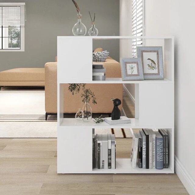 Berkfield Home Book Cabinet Room Divider White 80x24x94 cm Engineered Wood - Size: 80 x 24 x 94 cm - image 1