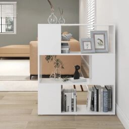 Berkfield Home Book Cabinet Room Divider White 80x24x94 cm Engineered Wood - Size: 80 x 24 x 94 cm - thumbnail 1