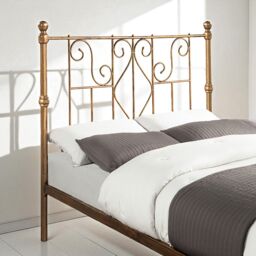 OAT Home Belgravia Victorian Style Distressed Antique Brass Effect Metal Bed Frame in Bronze - Size: Double - thumbnail 3
