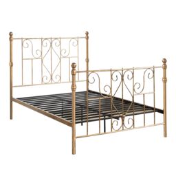 OAT Home Belgravia Victorian Style Distressed Antique Brass Effect Metal Bed Frame in Bronze - Size: Double - thumbnail 8
