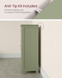 VASAGLE Bathroom Floor Storage Cabinet 4 Drawers 1 Door Adjustable in Olive - thumbnail 5