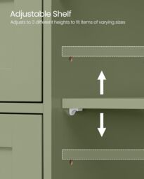 VASAGLE Bathroom Floor Storage Cabinet 4 Drawers 1 Door Adjustable in Olive - thumbnail 4