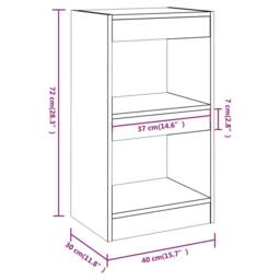 Berkfield Home Book Cabinet/Room Divider Black 40x30x72 cm - Size: 40 x 30 x 72 cm - thumbnail 7