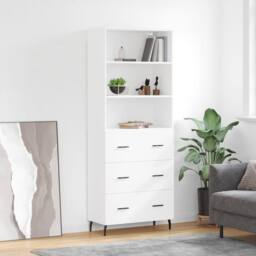 Berkfield Home Highboard White 69.5x34x180 cm Engineered Wood - thumbnail 2
