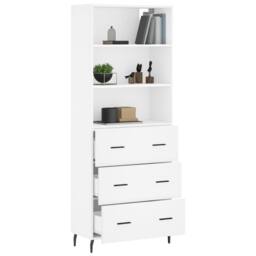 Berkfield Home Highboard White 69.5x34x180 cm Engineered Wood - thumbnail 3