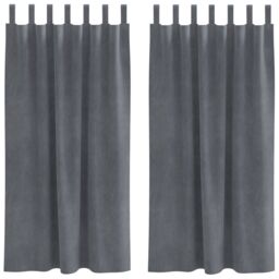 Berkfield Home Blackout Curtains with Hanging Loops 2 pcs Super Light Grey Velvet - thumbnail 2