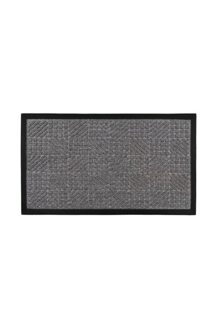 JVL Firth Tile Rubber Backed Door Mat, 40x70cm, Grey - Size: 40 cm x 70 cm - image 1