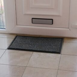 JVL Firth Tile Rubber Backed Door Mat, 40x70cm, Grey - Size: 40 cm x 70 cm - thumbnail 3
