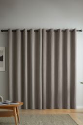 Catherine Lansfield 'Wilson' Blackout Thermal Eyelet Curtains in Grey - Size: 117 cm width x 183 cm drop - thumbnail 2