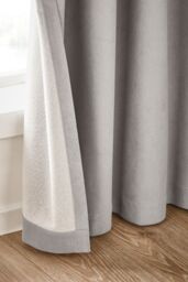 Catherine Lansfield 'Wilson' Blackout Thermal Eyelet Curtains in Grey - Size: 117 cm width x 183 cm drop - thumbnail 4